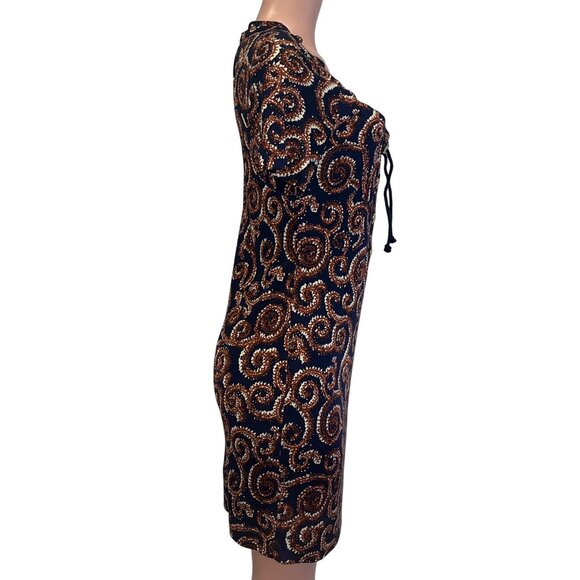 D-26. Tory Burch Silk Shift Dress Blue Small - Picture 2 of 6